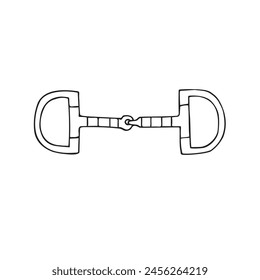 Vektorgrafik Handgezeichnete Doodle Skizze Outline Pferdesport Bit isoliert auf weißem Hintergrund