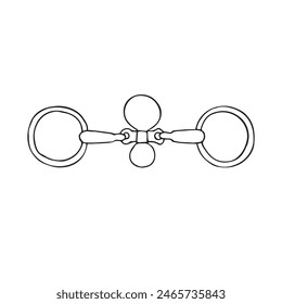 Vector hand drawn doodle sketch outline horse equestrian bit isolated on white background