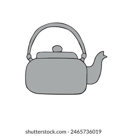 Vector hand drawn doodle sketch colored kettle isolated on white background
