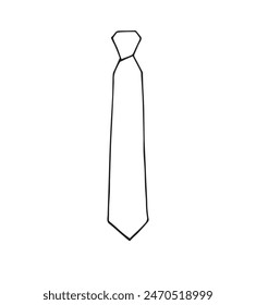 Vector hand drawn doodle sketch outline tie isolated on white background