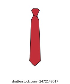 Vector dibujado a mano doodle boceto de corbata de color aislado sobre fondo blanco