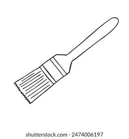 Vector hand drawn doodle sketch outline paint brush isolated on white background