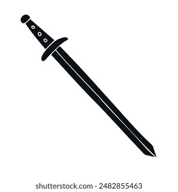 Vector dibujado a mano doodle boceto espada aislado sobre fondo blanco