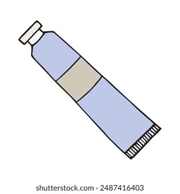 Vector hand drawn doodle sketch colored paint tube isolated on white background