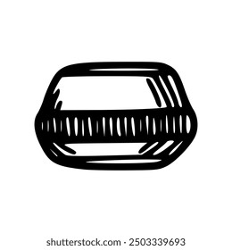 Vector hand drawn doodle sketch of a jar. Isolated on white background.