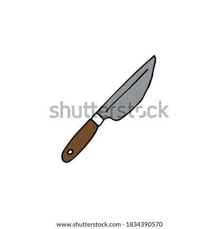 Vector hand drawn doodle sketch colored knife isolated on white background