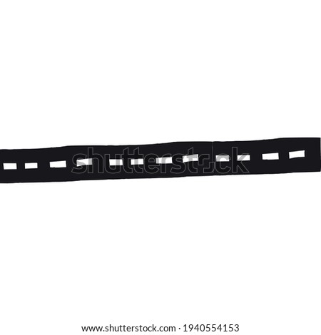Vector hand drawn doodle sketch black road isolated on white background
