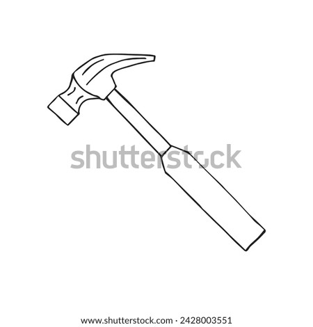 Vector hand drawn doodle sketch hammer isolated on white background