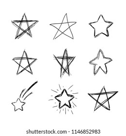 Vector Hand Drawn Doodle Stars Scribble Stock Vector (Royalty Free ...