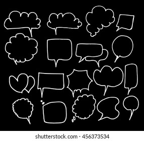 Vector of Hand Drawn Doodle Style Speech Bubbles chalkboard