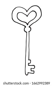 Colección de claves vintage dibujadas a mano del doodle. Aislar elementos de diseño sobre fondo blanco.