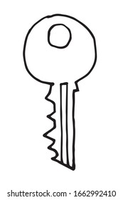 Vektorillustration handgezeichnet doodle Vintage Schlüssel Sammlung. Isolieren Sie Designelemente auf weißem Hintergrund.