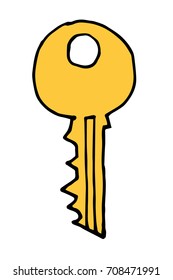 Vector hand drawn doodle vintage keys collection. Isolate design elements on white background.