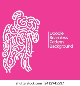 Pieza de doodle dibujado a mano patrón de elementos blanco y rosa abstracto fondo transparente