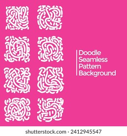 Vector hand drawn doodle white and pink elements pattern abstract seamless background