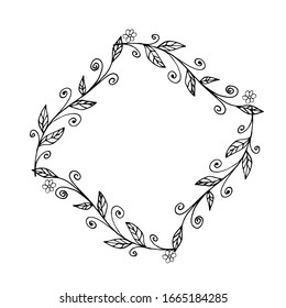 La corona de doodle dibujada a mano del vector. Ilustración en tinta para tarjetas de aniversario, invitaciones de boda, tarjetas de San Valentín, insignias, emblemas.
