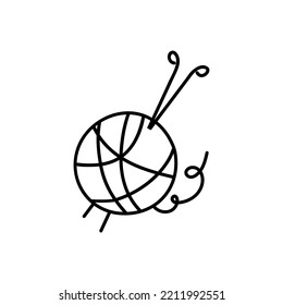 Vector hand drawn doodle yellow yarn. Design greeting cards, posters, gift wrapping.