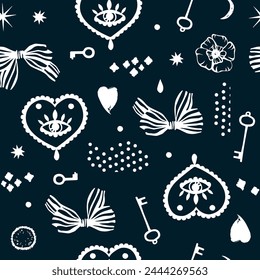 Vector hand drawn doodles seamless pattern.