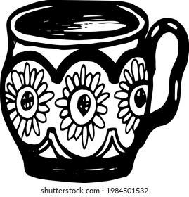 Vector hand drawn doodles tea cup, mug, vector tea objects