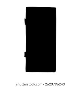 Vector hand drawn door silhouette isolated on white background