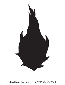 Vector hand drawn dragon fruit silhouette isolated on white background