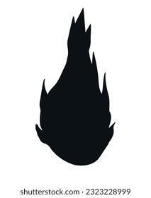 Vector hand drawn dragon fruit silhouette isolated on white background