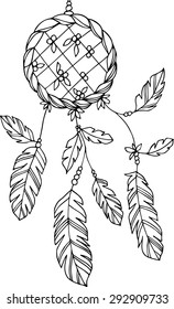Vector hand drawn dream catcher illustration