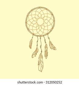 Vector hand drawn dream catcher