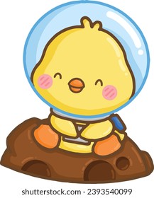a vector of hand drawn duck and meteor vector
