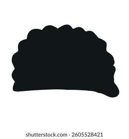 Vector hand drawn dumpling silhouette isolated on white background