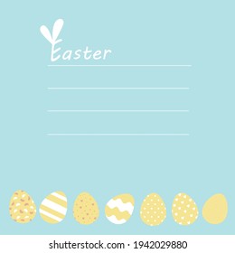 Vector hand drawn Easter eggs. Happy easter. Hello Easter. Festive postcard, banner, poster