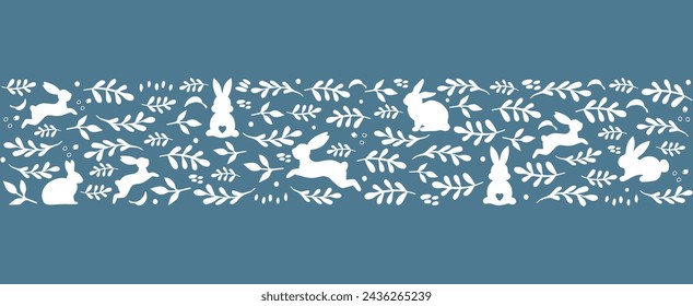 Vector dibujado a mano banт horizontal de Pascua, ideal para textiles, banners, papel pintado, envoltura - diseño vectorial.