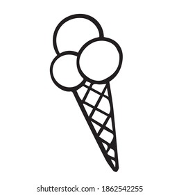 Vector hand drawn element. Ice cream 