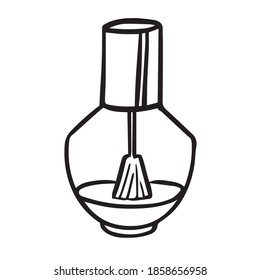 Vector hand drawn element. Nail polish