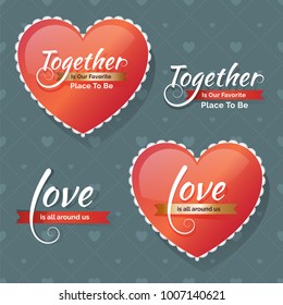 Vector hand drawn elements for Valentine's Day. Labels, overlays, calligraphy, hearts set. Can be used for wallpaper, website, textile, greeting cards, wedding invitation, wrapping,  book cover, web