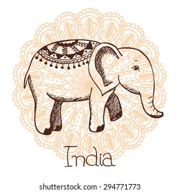 vector hand drawn elephant