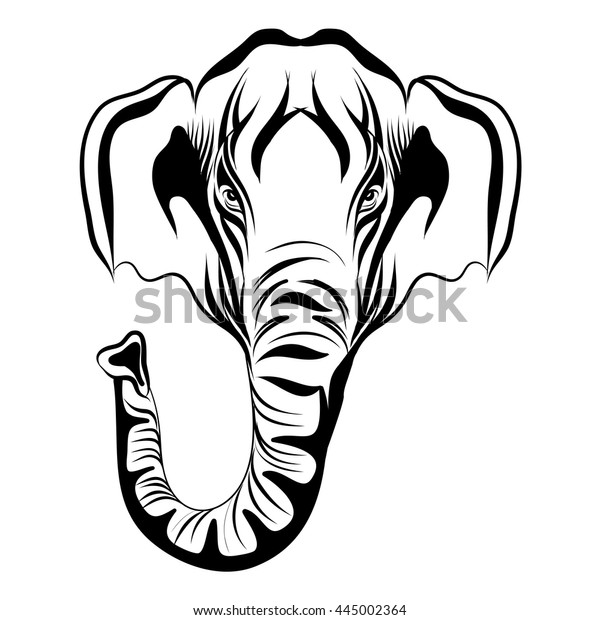 Vector Hand Drawn Elephant Mammoth On Stock Vector (Royalty Free ...