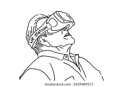 Persona que lleva gafas de realidad virtual y que viaja por el mundo Metaverso Concepto de la tecnología de guía virtual