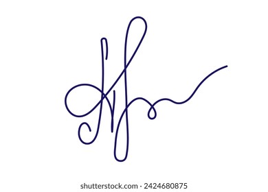 Vector hand drawn Fake autograph sample. Editable stroke Signature