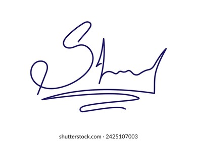 Vector hand drawn Fake autograph sample. Editable stroke Signature