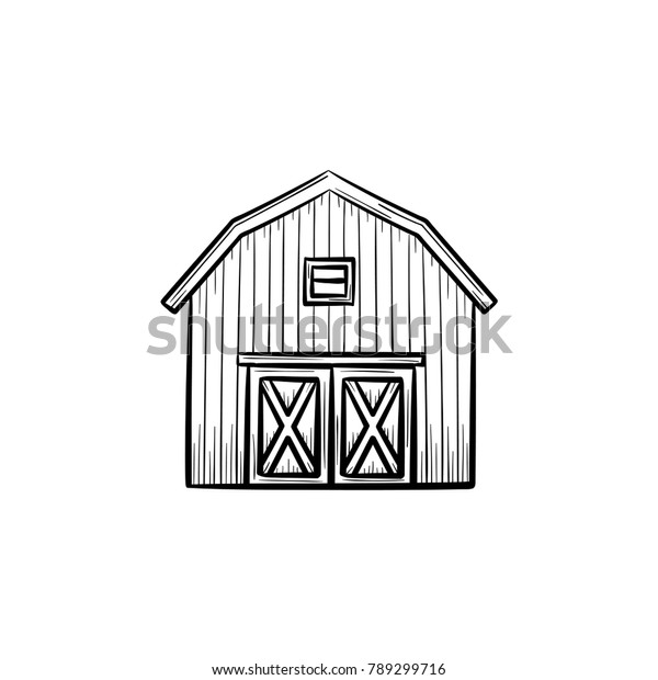 Vector Hand Drawn Farm Barn Outline Stock Vector (Royalty Free) 789299716