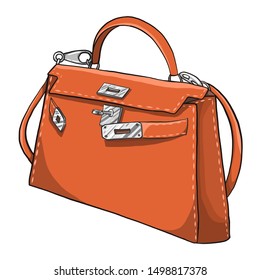 Vector hand drawn fashion bag.