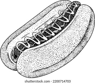 Vector hand drawn fast food Illustration.