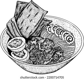 Vector hand drawn fast food Illustration.