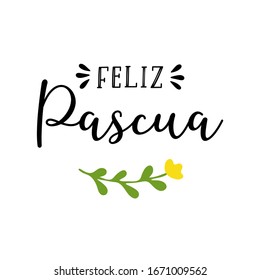 Vector hand drawn " Feliz Pascua" quote in Spanish, translated Happy Easter. Modern Calligraphy, lettering for ad, poster, print, gift decoration.

