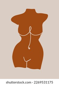 Esquema del cuerpo femenino dibujado a mano del vector