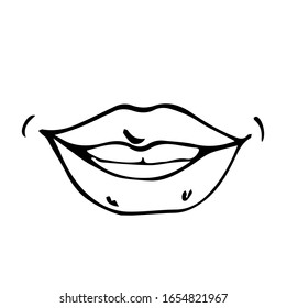 Vektorillustration, handgezeichnet, weiblich, einzeln auf weißem Hintergrund