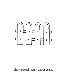 Vector hand drawn fence. Isolated on white background drawing for prints and posters