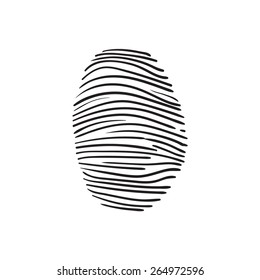 vector hand drawn fingerprint scan sketch on a white background