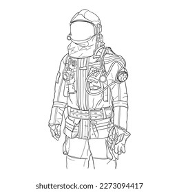 vector hand drawn firefighter outline illustration
